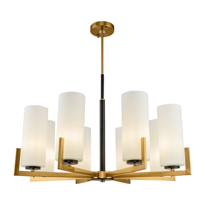 Maytoni Fortano de araña 8 luces pantallas vidrio