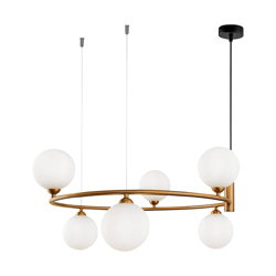 Maytoni Ring colgante 6 luces latón/blanco precio