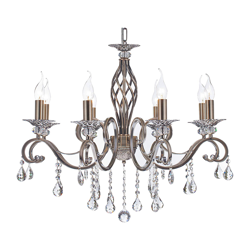 Maytoni Grace lámpara araña 8 luces latón/blanco en oferta