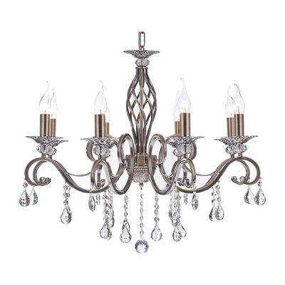 Maytoni Grace lámpara araña 8 luces latón/blanco