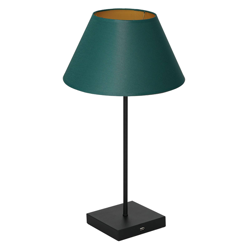 Lámpara mesa Table negro pantalla cónica verde-oro características