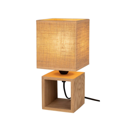 Lámpara de mesa Monas, roble engrasado, beige en oferta