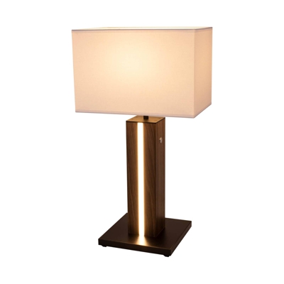 Lámpara mesa Elegance dim chapa nogal, blanco