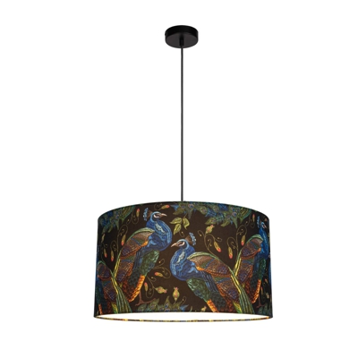 Lámpara colgante Pavo Real, Ø 45 cm, negro