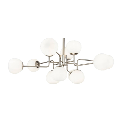 Maytoni Erich lámpara araña 12 luces níquel/blanco