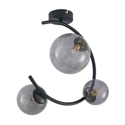 Lindby Sugiava plafón, pantalla esférica, 3 luces