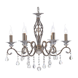 Maytoni Grace lámpara araña 6 luces latón/blanco características