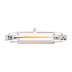 Tubular LED R7s 78 mm 4W 3.000K transparente en oferta