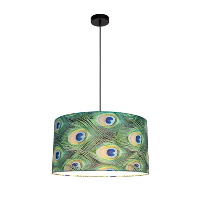 Lámpara colgante Pavo Real, Ø 45 cm, verde