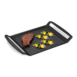 Relaxdays 10031495 Parrilla de Gas y eléctrico, para Carne y Verduras, Antiadherente, 23 x 26 cm, Color Gris Antracita, Metal características