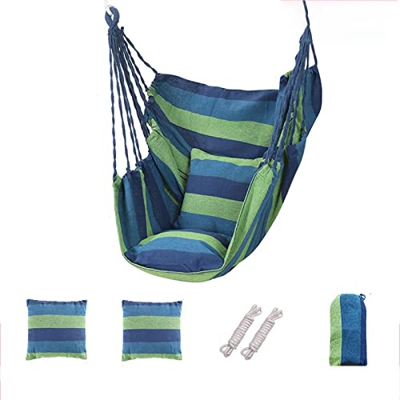 LYSMOOTHL Silla Hamaca Colgante, Columpio Silla Hamaca, Portátil, Robusto FáCil Limpiar, Lona, Interiores, Exteriores, Jardin, Terraza, 45 x 45 Cm, 1 