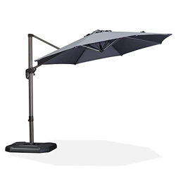 PURPLE LEAF Sombrilla de jardín Ø 3 m con manivela de aluminio y parasol inclinable giratorio 360° con pedal, Para piscina exterior Terraza ajardinada precio