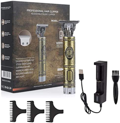 Maquina Cortar Pelo Profesional Budha, Recortadora de Barba Perfila y Afeita, con Carga USB Inalámbrica, Estilo Retro Hair Trimmer Barbero (Hair trimm en oferta