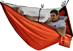 LAMURO Hamaca 2 Persona(320 x 200 cm,500KG) con Mosquitera y Bolsillo|Hamaca Colgante Grande con Correas para Árbol y Cremallera en lo Alto de Acero y precio
