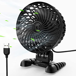 Ventilador Portatil USB,Mini Ventilador Pequeño de Mesa Regulación de velocidad continua,Ventilador Pequeño Silencioso Alimentado por USB,Viento Fuert características