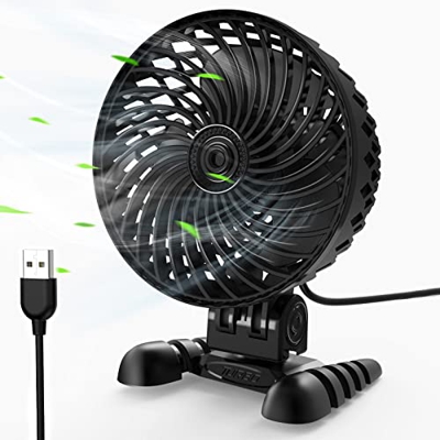 Ventilador Portatil USB,Mini Ventilador Pequeño de Mesa Regulación de velocidad continua,Ventilador Pequeño Silencioso Alimentado por USB,Viento Fuert