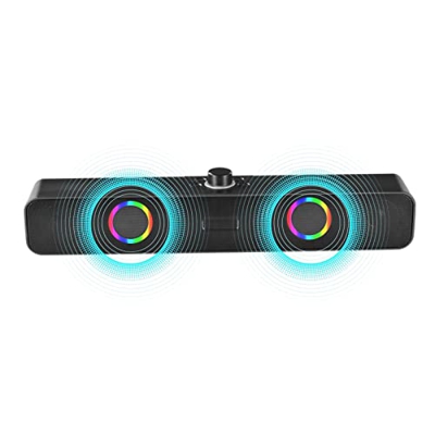 pologmase Computadora con Barra de Sonido inalámbrica, Barra de Sonido inalámbrica de Cine en casa, Altavoz de Barra de Sonido con alimentación estére