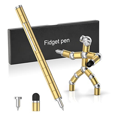 OSDUE Bolígrafo Dorado Magnético Bolígrafo,Bolígrafo de Regalo con caja de Regalo Negra，Juguetes Magnéticos para Decoración de Oficinas y Muebles
