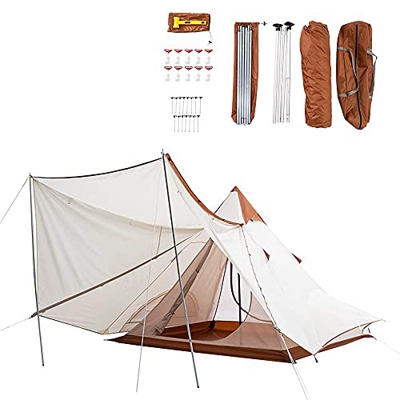 ROSG Tienda piramidal para Acampar al Aire Libre, Tienda de Playa India de Doble Capa, pícnic Informal, Tienda de campaña yurta mongola, Refugio para 