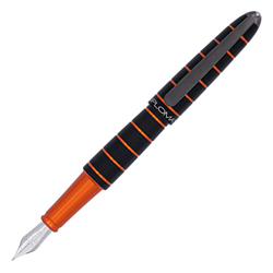DIPLOMAT Elox D40351011 14CT F - Pluma estilográfica (fabricada a mano, punta de oro de 14 quilates, con caja de regalo), color negro y naranja precio