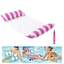 Hamaca hinchable de agua, colchón de aire para piscina, hamaca plegable, 4 en 1, tumbona para piscina, tumbona para adultos, con bomba, diseño de raya en oferta