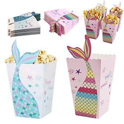 48 Piezas Caja Palomitas Maíz, Bolsas Palomitas, Envases de Caramelos de Cartón, Bolsas de Caja de Palomitas de Maíz, Sirena Caja de Palomitas, para C en oferta