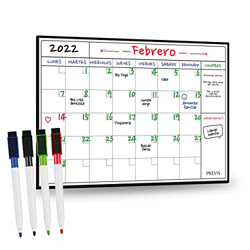 Previs Pizarra Magnetica Nevera 40x30cm - Calendario Magnetico con Lista Compra Nevera - Calendario Nevera Iman y Pizarra para Cocina - Planificador M en oferta