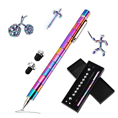Halcyerdu Bolígrafo Magnético, Color BolíGrafo MagnéTico de Descompresión Bolígrafo Magnético para Regalo Creativo, Bolígrafo con Lápiz Táctil, Regalo