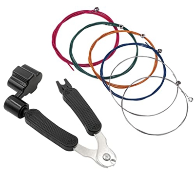 Mirnoadic Cuerdas de Guitarra acústica 3 en 1 Cuerda de Cadena Guitarra acústica Cuerdas de Cobre Conjunto Kit de Guitarra acústica para Guitarra Prin