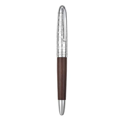 Pluma estilográfica Hongdian 6016 punta media, pluma de metal sólido de madera natural con estuche para bolígrafo características