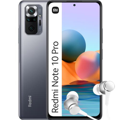 Xiaomi Redmi Note 10 Pro - Smartphone de 8+128GB, Pantalla de 6.67” 120Hz AMOLED, Snapdragon 732G, Cuádruple Cámara de 108MP, 5020mAh + Mi In Ear Blac