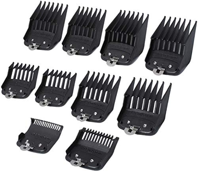 Peines de Corte Compatible con Wahl Cortapelos, Juegos de Peimes Guía de 10 Tamaños para Cortapelos, Peines de Límite para Cortapelos Recortadoras Pow
