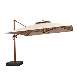 PURPLE LEAF Sombrillas de jardín 3.3x3.3 m Parasol Terraza grandes de Aluminio de Diámetro, Rotación de 360°, Parasoles Jardin, con Manivela y Protecc precio