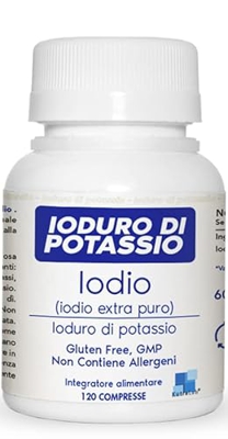YODO | 120 Comprimidos De Yodo Puro De Alta Dosis Y Fácil De Tragar | Yodo Suplemento De 225 mcg | Producido En Italia