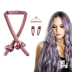 Rizador Pelo Sin Calor, DIY Rizadores de Pelo de Seda con Horquillas y Diademas,Cinta para Rizar Sin Calor para Dormir, Duerme Ondas Rizadores de Cabe precio