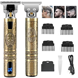 Máquina de Cortar Pelo Profesional, Cortapelos inalámbrico Hombre Cortador de Pelo Recargable con Hoja T, Recortadora de Barba de Espacio Cero con 3 P características