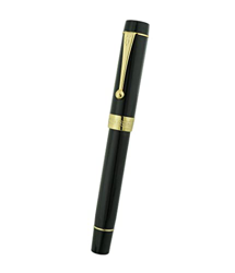 Jinhao 100 Centennial - Pluma estilográfica de resina negra, punta mediana de iridio y borde dorado en oferta
