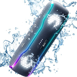 AY Altavoz Bluetooth Potente - IPX7 Impermeable Altavoz Bluetooth Portatil con Luz LED de Color y Graves Ricos, Micrófono Incorporado, 24 Horas de Rep precio