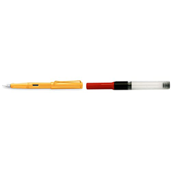 LAMY Safari Candy 021 – Pluma estilográfica moderna en color mango con mango ergonómico y diseño atemporal – pluma F – Modelo especial + 1324763 - Con precio