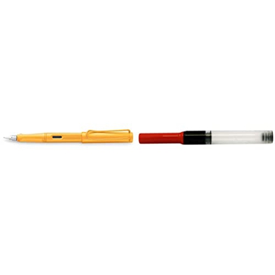 LAMY Safari Candy 021 – Pluma estilográfica moderna en color mango con mango ergonómico y diseño atemporal – pluma F – Modelo especial + 1324763 - Con