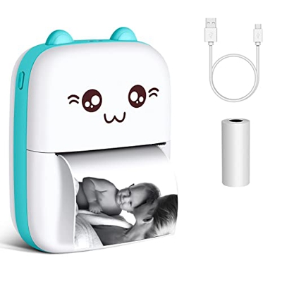 ZHITING Mini Impresora para Movil,Bluetooth Impresora Fotográfica,Mini Impresora Termica,，Impresora Termica Imagen Foto Etiqueta,para Fotos Etiquetas 