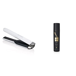 ghd Unplugged + Straight On - Plancha de pelo profesional inalámbrica con tecnología dual - zone, Blanca y spray de alisado en oferta