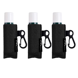 Llavero para bálsamo labial, 3 unidades, con clip en las mangas del capítulo, funda elástica de punto apretado para lápiz labial (negro x 3) en oferta