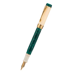 Jinhao 100 Centenni Green - Pluma estilográfica de resina blanca, punta fina de iridio y borde dorado en oferta