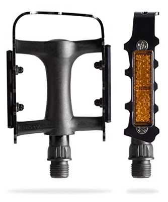 AARON Pedales de bicicleta Tour con reflectores y rodamientos deslizantes de polímero, Trekking y Citypedales de aluminio para E-Bike, Trekking Bike e