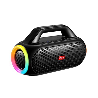 MIFA WildBox Altavoz Bluetooth, Altavoz inalámbrico 60W, Bluetooth 5,3 Tecnología BassUp, RGB Luz, IP67 A Prueba de Polvo e Impermeable, 10000mAh Bate