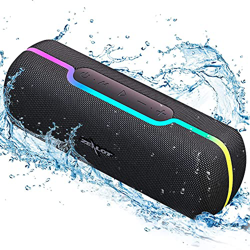 Altavoz Bluetooth, Altavoz portátil Resistente al Agua IPX5, Altavoz inalámbrico ZEALOT con luz, Graves estéreo Fuertes, emparejamiento Dual, USB/TF/A características