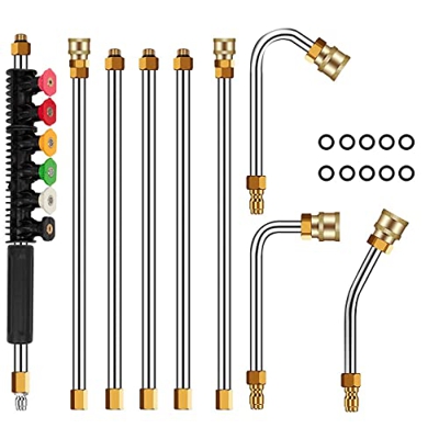 Varilla de extensión para lavadora a presión, Lavadoras a presión de 4000PSI puntas de lanza telescópicas de repuesto herramientas de limpieza para la