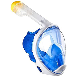 Máscara de esnórquel de Silicona de Cara Completa, Snorkel Submarino de 180 ° Máscara de Buceo de Boca Plana de Tipo Completamente seco Adecuada para  en oferta