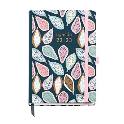 MIQUELRIUS - Agenda julio 2022 diciembre 2023 - Semana Vista - Tamaño Journal 12,2 x 16,8 cm - Trilingüe: español, inglés, portugués - 18 MESES - Frut